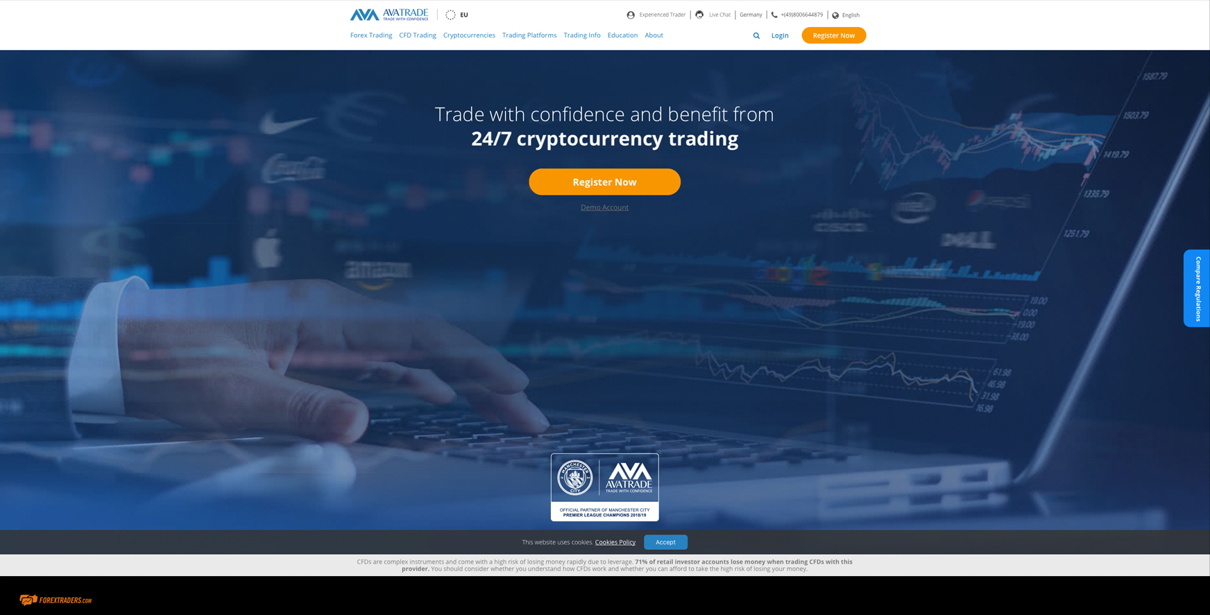 AvaTrade Website Home Page