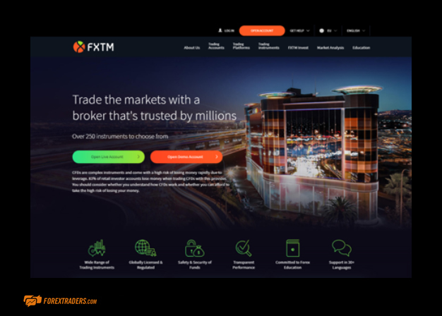 FXTM Home Page Website Screenshot