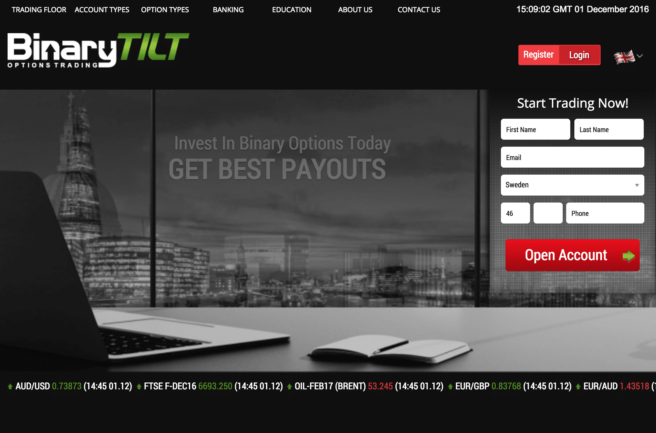 BinaryTilt Website