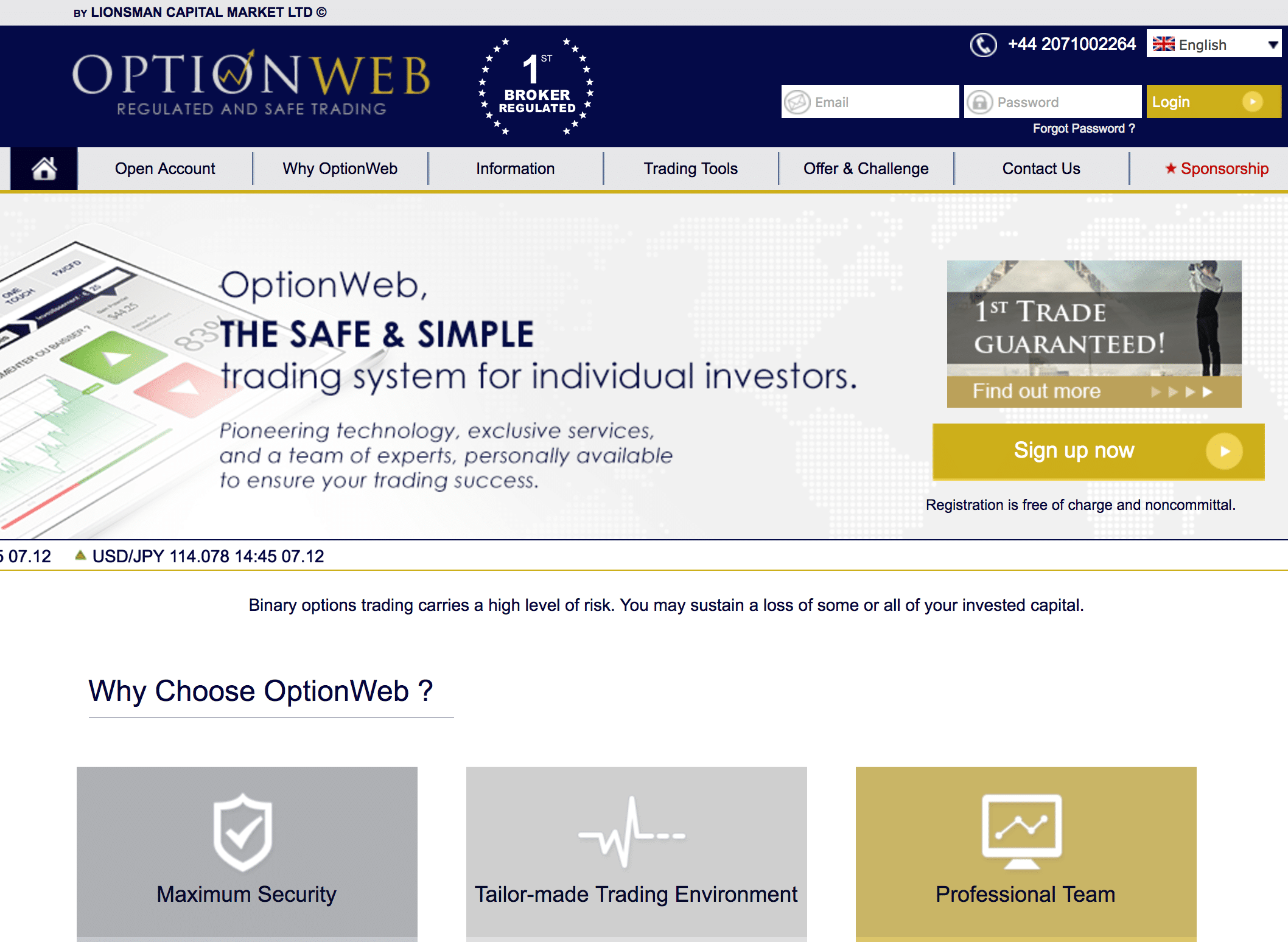 OptionWeb Website