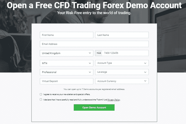 Tickmill Demo Account
