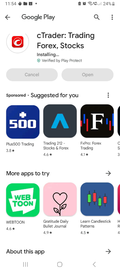 cTrader download app on google play android