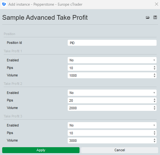 cTrader pepperstone sample advanced take profit