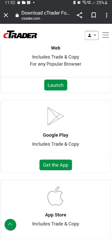download cTrader on android website