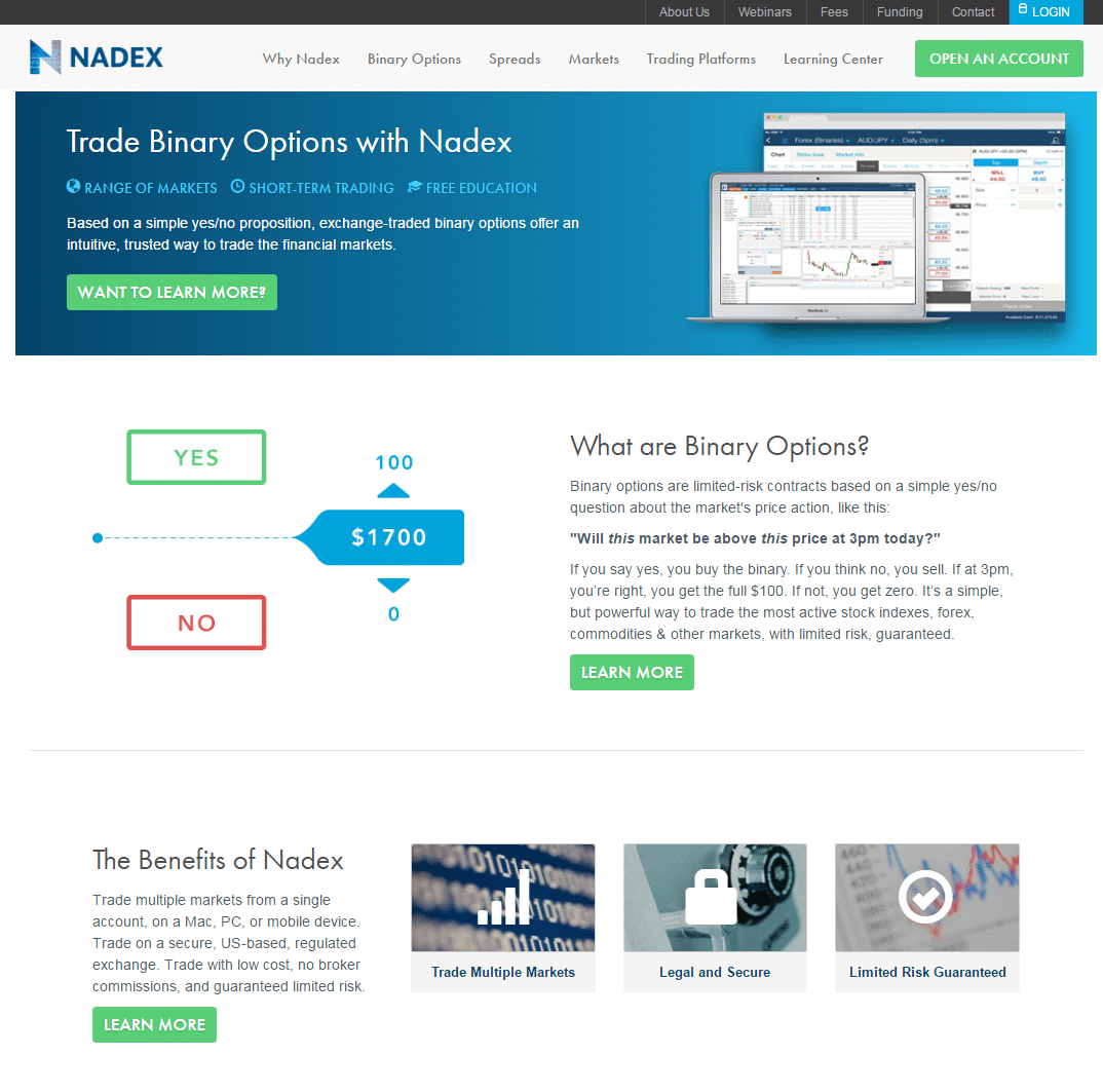 Does nadex offer 1 minute binary options