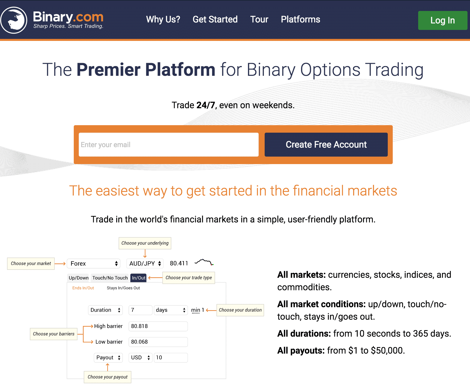 Binary.com Website
