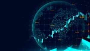 forex graph on world background