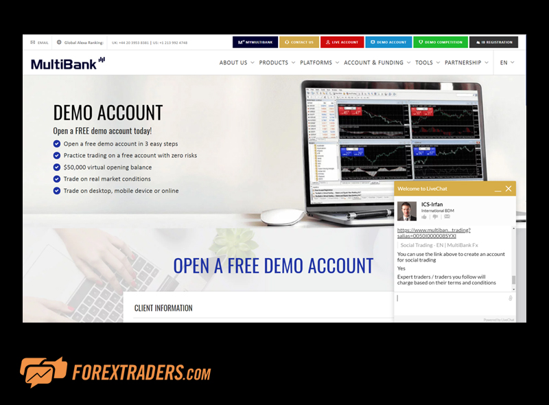 MultiBank Group Demo Account Screenshot