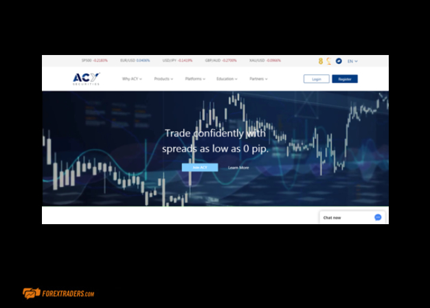 ACY Securities Home Page Screenshot