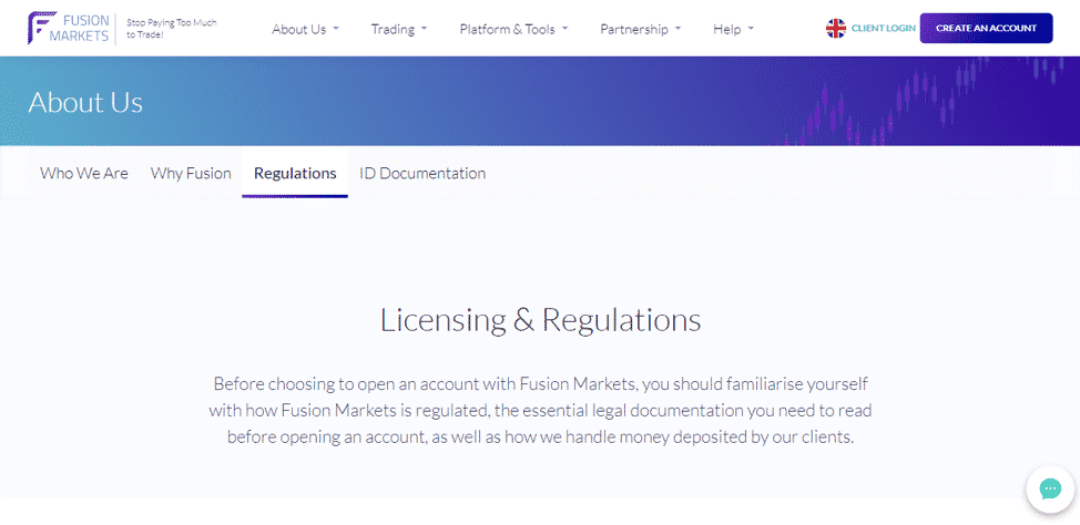 Fusion Markets Licensing and Regulations