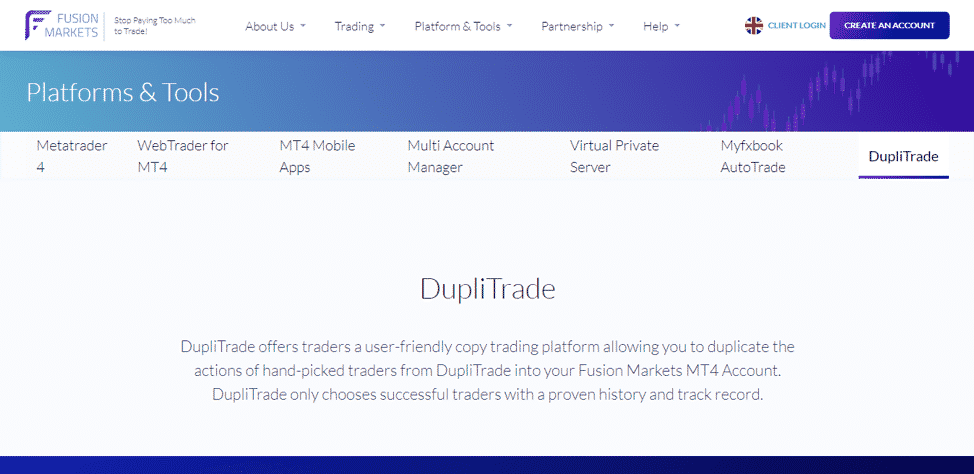 Fusion Markets DupliTrade