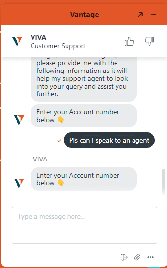 vantage customer suppart chat