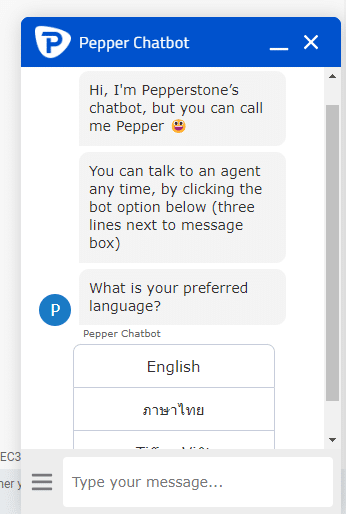 pepperstone chatbot review