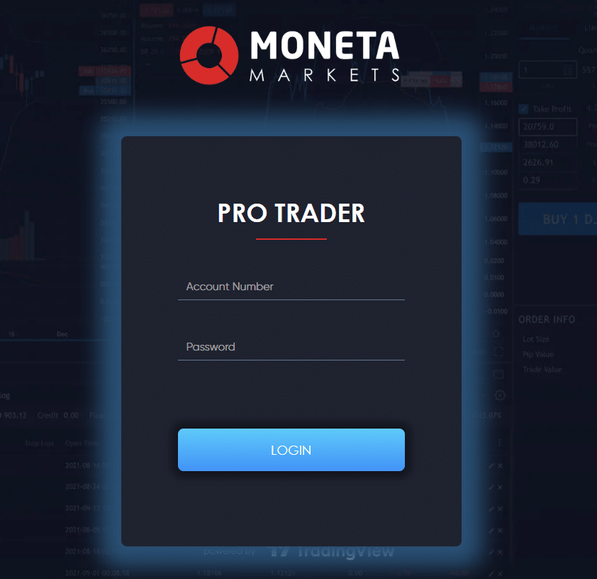 moneta markets login page