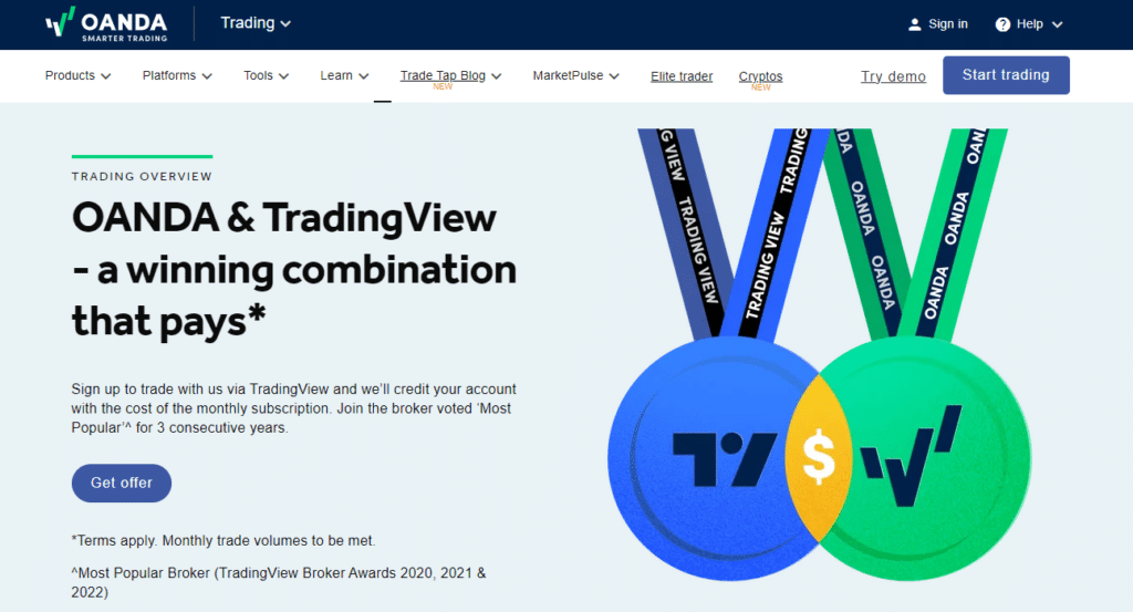 oanda and tradingview offer