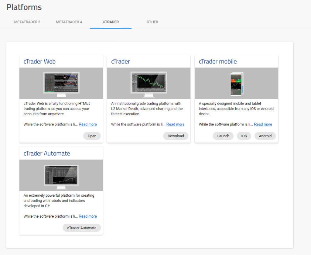 ctrader platforms
